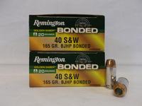 Remington 40 S&W 165gr BJHP Bonded
