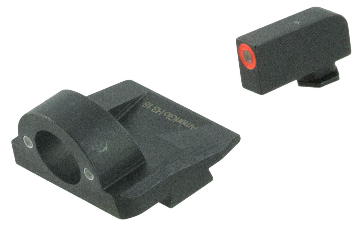 AmeriGlo GL5225 Ghost Ring Sight Set for Glock Green Tritium Orange Outline Front Sight-Green Tritium Rear Sight
