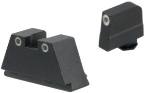 AmeriGlo GL349 Optic Compatible Sight Set for Glock  3XL Tall Green Tritium White Outline Front Sight-Green Tritium White Outline Rear Sight
