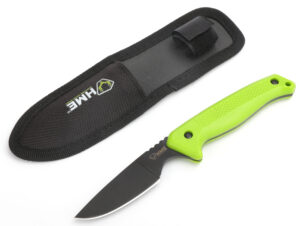 HME KNFBCK Fixed Blade 2.50" Fixed Caper Plain Black Oxide 420HC SS Blade Green TPR Handle Includes Sheath