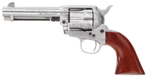 Taylors & Company 550928 1873 Cattleman 357 Mag Caliber with 4.75" Barrel, 6rd Capacity Cylinder, Overall White Floral Engraved Finish Steel & Walnut Grip