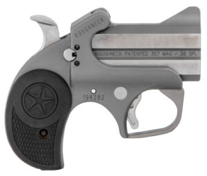 Bond Arms BARN Roughneck 38 Special/357 Mag 2 Shot 2.50" Rough Matte Stainless Steel Barrel & Frame, Black Rubber Grips