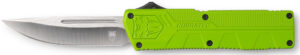 CobraTec Knives ZBGCTLWDNS Lightweight 3.25" OTF Drop Point Plain D2 Steel Blade/Zombie Green Aluminum Handle Includes Pocket Clip