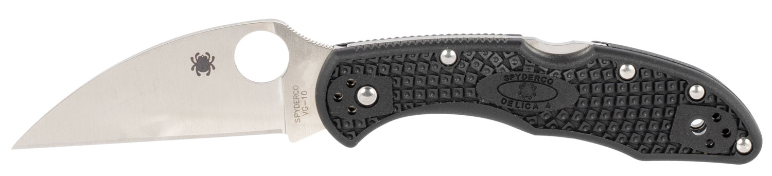 Spyderco C11FPWCBK Delica 4 Lightweight 2.87" Folding Wharncliffe Plain VG-10 SS Blade Black Textured FRN Handle Includes Pocket Clip