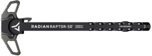 Radian Weapons R0561 Raptor SD Ambi Charging Handle, Radian Gray, Gas Ported Shaft, Fits Mil-Spec AR-15/M16 Platform