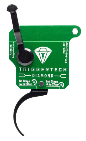 TriggerTech R70TGB02TNP Diamond  Two-Stage Pro Curved Trigger with 0.50-2.80 lbs Draw Weight & Green w/Black Parts Finish for Remington 700 Right