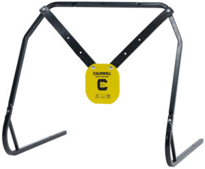 Caldwell 1140016 Gong & Target Stand  8" Yellow AR500 Steel Gong Hanging Includes XL Strap Hangers