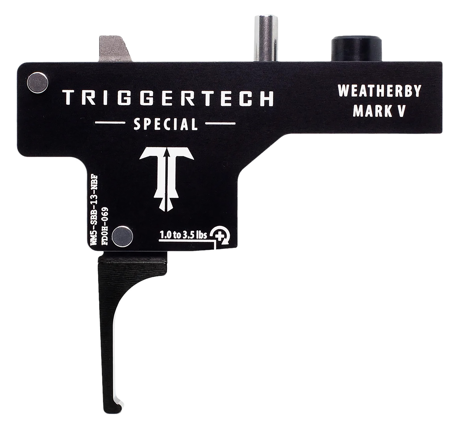 TriggerTech WM5SBB13NBF Special Single-Stage Flat Trigger with 1-3.50 lbs Draw Weight & Black PVD Finish for Weatherby Mark V