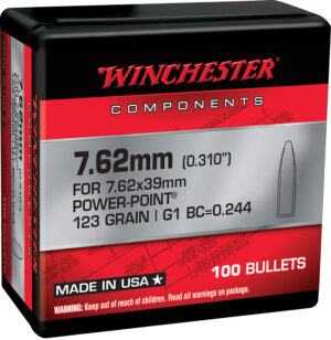 Winchester Ammo WB762P123X Centerfire Rifle  7.62mm 123gr Power Point 100 Per Box/10 Case