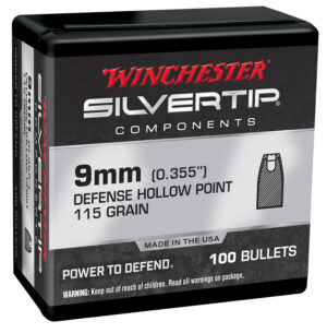Winchester Ammo WB9ST115X Centerfire Handgun Reloading 9mm 115gr Silvertip Hollow Point 100 Per Box/10 Case