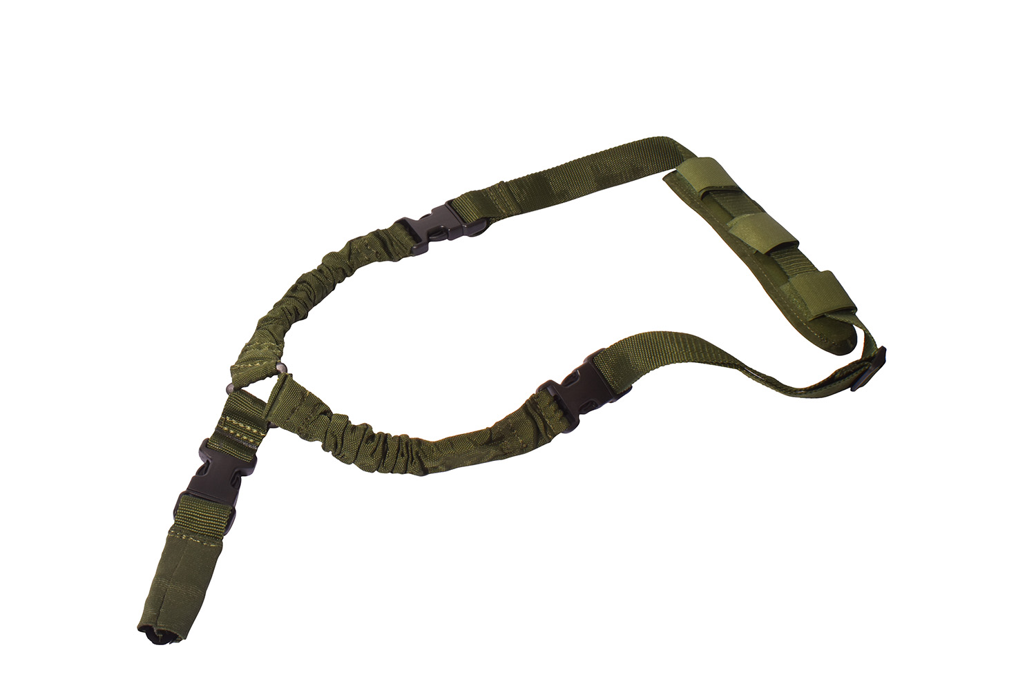 Rukx Gear ATICT1PSG Tactical Single Point Sling Green Nylon Adjustable Bungee