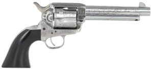 Taylors & Company 555156 1873 Cattleman Photo Uberti 45 Colt (Long Colt) 6 Shot 5.50" White Engraved Round Barrel, Cylinder & Steel Frame, Black Polymer Navy Grip, Firing Pin Safety, Exposed Hammer