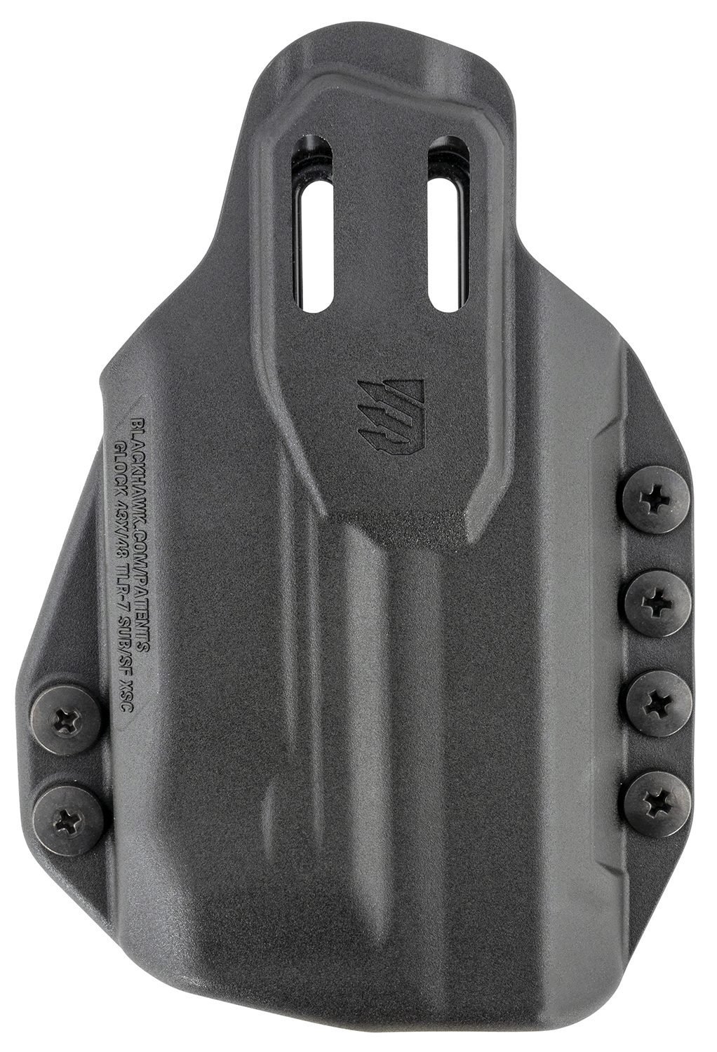 Blackhawk 416476BK Stache IWB Size 76 Black Polymer Belt Clip Compatible w/Glock 43X/48 w/SureFire XSC Ambidextrous