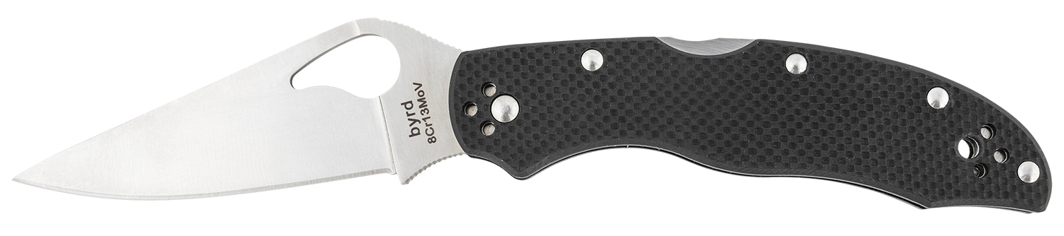 Spyderco BY01GP2 Byrd Harrier 2 3.39" Folding Clip Point Plain 8Cr13MoV SS Blade Black Textured G10 Handle Includes Pocket Clip