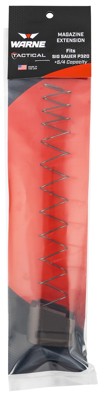 Warne MESIG54DE Magazine Extension made of 6061-T6 Aluminum with Hardcoat Anodized Flat Dark Earth Finish for Sig P320 Magazines (Adds 5rds 9mm Luger)