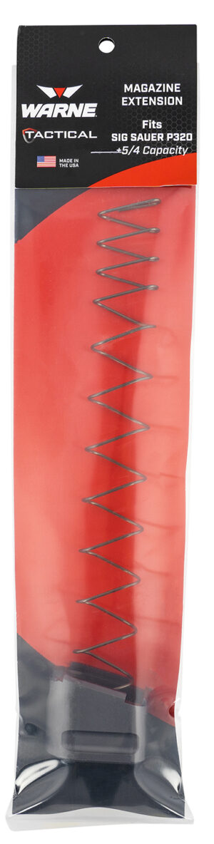 Warne MESIG54GR Magazine Extension made of 6061-T6 Aluminum with Hardcoat Anodized Gray Finish for Sig P320 Magazines (Adds 5rds 9mm Luger)