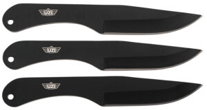 Uzi Accessories UZKTRW004 Throwing Knives IV Three, 8.25" Plain Black Stainless Steel