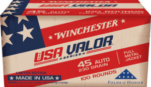 Winchester Ammo USAV45A USA Valor 45ACP 230gr Full Metal Jacket 100 Per Box/5 Case