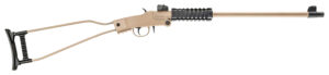 Chiappa Firearms 500255 Little Badger Full Size 22 LR, 1 Shot 16.50" Desert Sand Cerakote Steel Barrel, Desert Sand Cerakote Quad Picatinny Receiver, Desert Sand Cerakote Wire Frame Stock, Right Hand