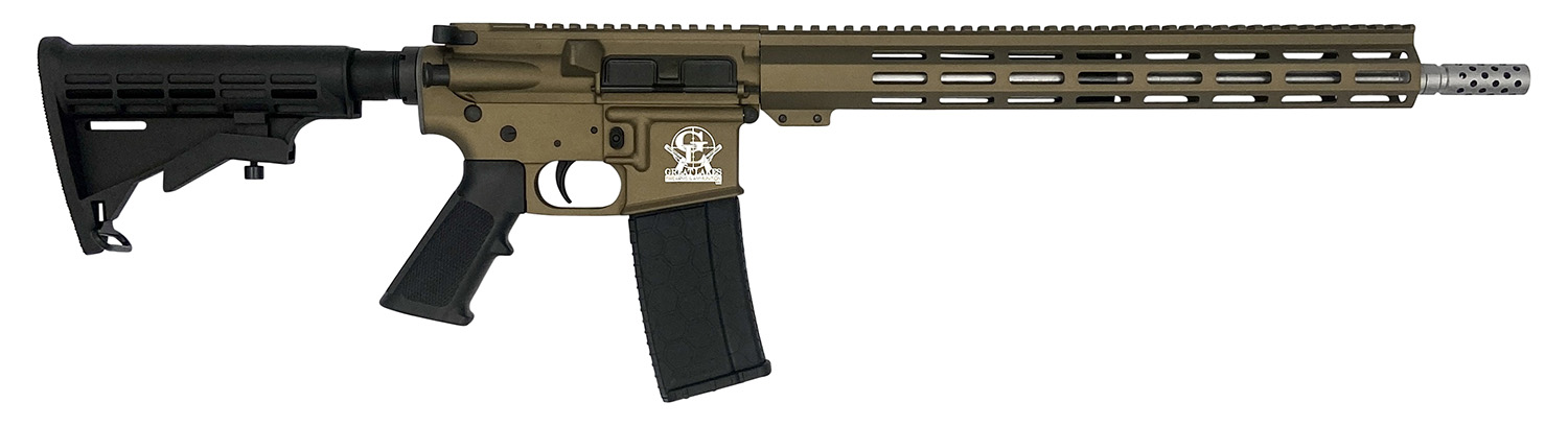 Great Lakes Firearms GL15223SSBRZ AR-15 223 Wylde 30+1 16" Stainless Barrel, Bronze Cerakote Receiver, Full Picatinny Rail, Black Collapsible Stock, Polymer Grip