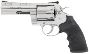 Colt Mfg ANACONDASP4RTS Anaconda 44 Mag 6 Shot 4.25" Stainless Barrel, Cylinder & Frame, Black Hogue Rubber w/Finger Grooves Grip