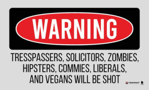 TekMat TEK42TRESPASSERS Trespassers Will Be Shot Door Mat Multi-Color Rubber 25"x42"