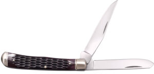 Cold Steel CSFLTRPRJ Trapper  3" Folding Clip/Spey Plain 8Cr13MoV SS Blade/Brown Jigged w/Polished Bolsters Bone Handle