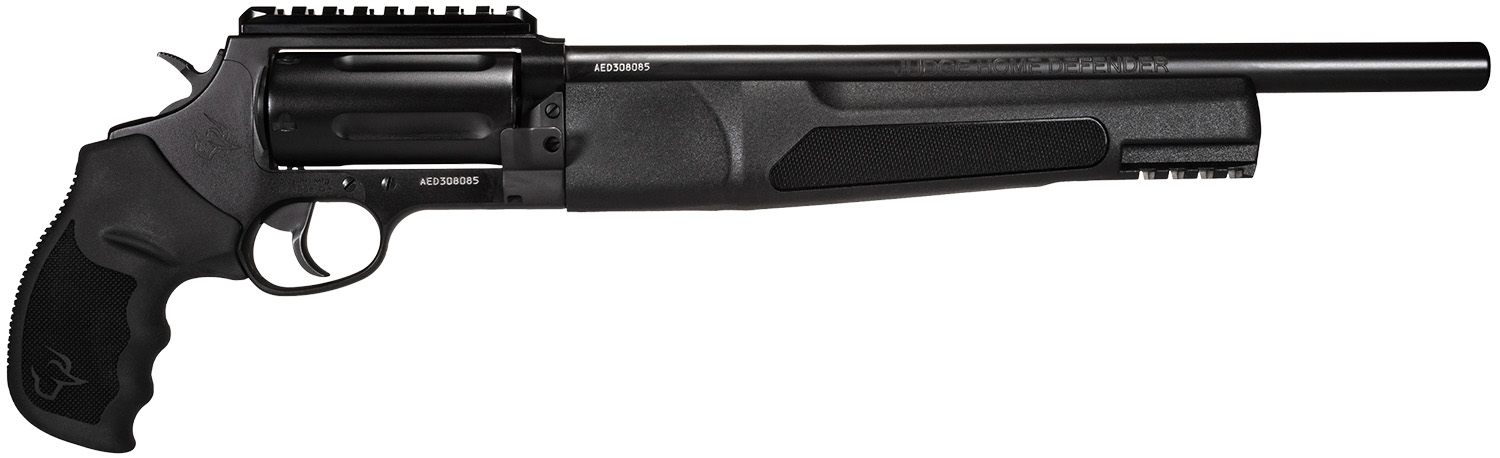 Taurus 2JHD441013MAG Judge Home Defender Medium Frame 45 Colt (LC)/410 Mag 5rd, 13" Matte Black Steel Barrel, Cylinder & Frame w/Picatinny Rail, Black Rubber Grip, Exposed Hammer