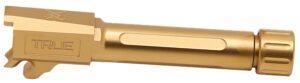 True Precision Inc TPP365BXTG Sig P365 9mm 3.10" Threaded Gold TiN Stainless Steel, Fits Sig P365/P365 SAS/P365X