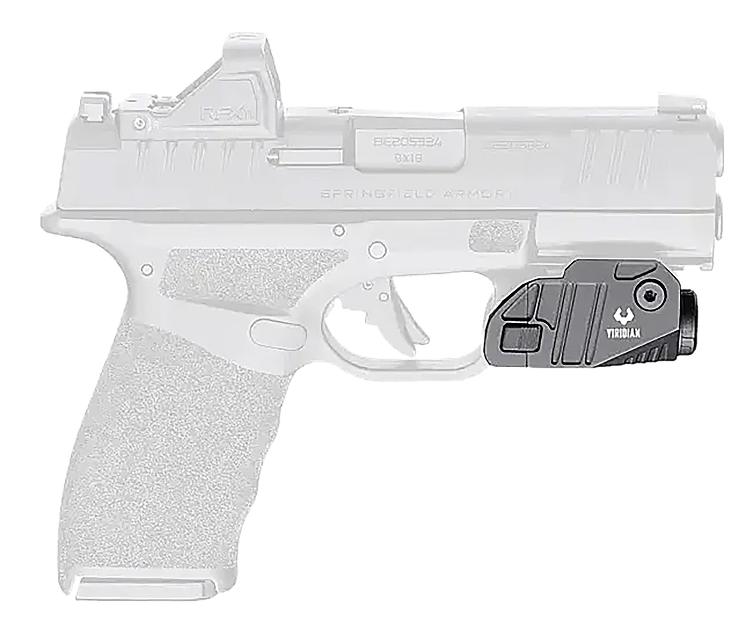 Viridian 9300048 CTL Custom for Springfield Hellcat Pro Black Anodized 525 Lumens White LED