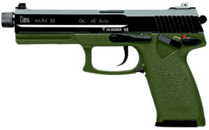 HK 81001074 Mark 23 45 ACP 12+1 5.87" Black Threaded Barrel, Black Cerakote Serrated Steel Slide, OD Green Polymer Frame w/Accessory Rail, Textured Grip