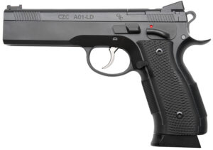 Cz Custom Shop 96336 A01-LD  9mm Luger 19+1 5" Match Grade Bull Barrel, Black Optic Cut/Serrated Steel Slide, Black Polycoat Steel Frame w/Beavertail, Black G10 Grip, Long Dustcover