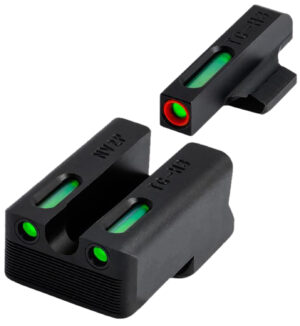 TruGlo TGTG13NV2PC TFX Pro Green Tritium & Fiber Optic Orange Outline Front Sight Green Tritium & Fiber Optic Rear Sight