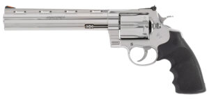 Colt Mfg ANACONDASP8RTS45C Anaconda  45 Colt (Long Colt) 6rd Shot 8" Stainless Vent Rib Barrel, Cylinder & Frame, Black Grip