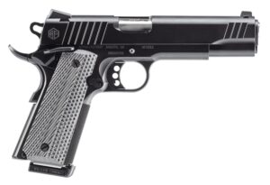 Alpha Foxtrot AA27X4ENA-XQBK08-WBS AF1911  Full Size 45 ACP 8+1 5" Stainless Bull Barrel, Black QPQ Stainless Steel Serrated Slide, Black QPQ Stainless Steel Serrated Frame w/Beavertail G10 Grip