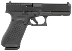 Glock PV1750203 G17 V Standard Frame 9mm Luger 17+1 4.49" Black GMB Barrel, Black nDLC Steel Serrated Slide  Black Polymer Frame w/Accessory Rail, Textured Polymer Grip,  Ambidextrous