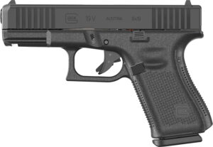 Glock PV1950203 G19 V Compact 9mm Luger 15+1 4.02" Black Barrel & Steel Serrated Slide, Black Polymer Frame w/Accessory Rail, Interchangeable Backstrap