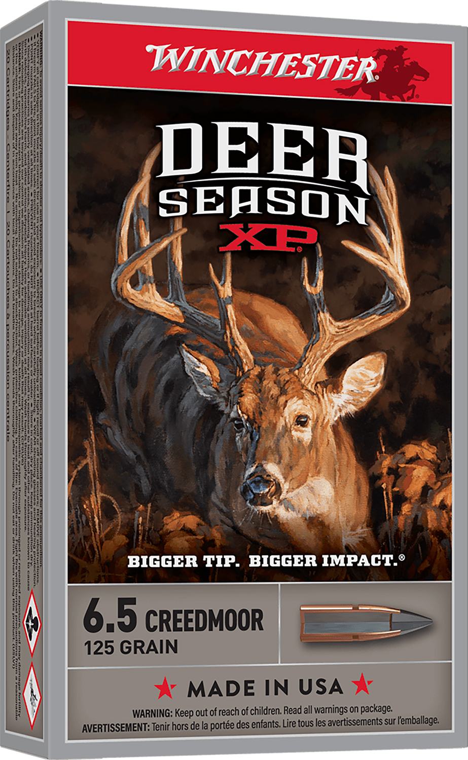Winchester Ammo X65DS Deer Season XP 6.5Creedmoor 125gr Extreme Point 20 Per Box/10 Case