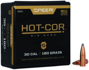 Speer 2053 Hot-Cor  30Cal 180gr Spitzer Soft Point 100 Per Box/5 Case