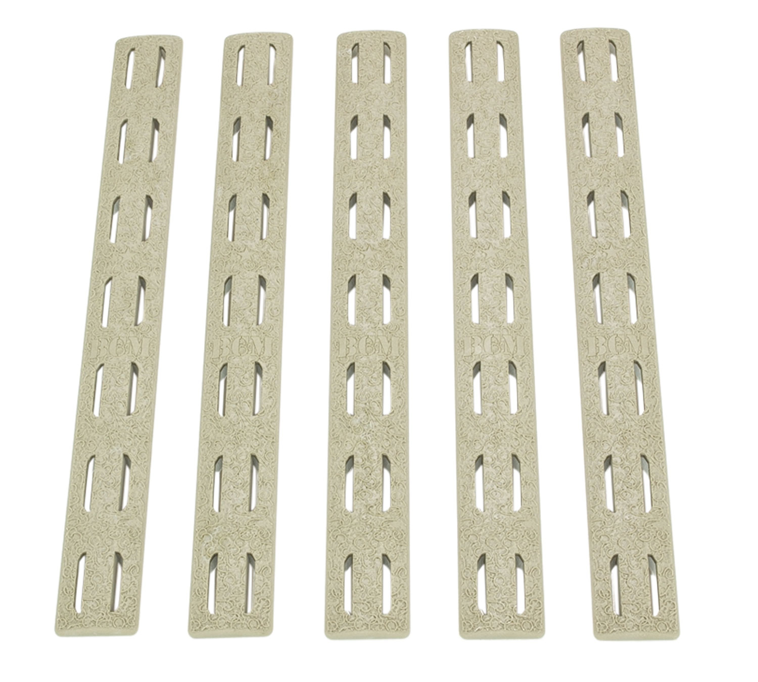 BCM KMRRPFDE5 KeyMod Rail Panel Kit AR-15 Flat Dark Earth Polymer 5 Pack