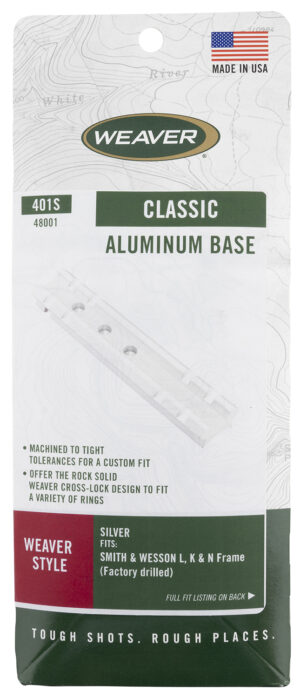 Weaver Mounts 48001 Top Mount Base 401S  Silver Smith & Wesson L/K/N Frame