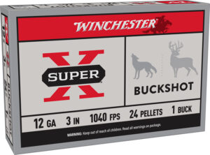 Winchester Ammo XB1231 Super X 12Gauge 3" 1Buck Shot 5 Per Box/50 Case