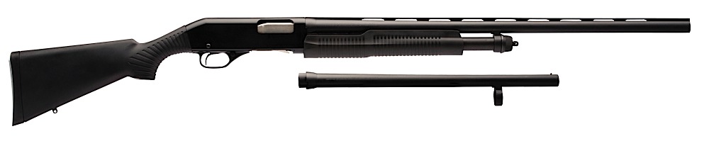 Stevens 19490 320 Field Combo 12 Gauge 3" 5+1 18.50"/28" Matte Black Vent Rib Barrel, Black Aluminum Receiver, Black Synthetic Fixed Stock