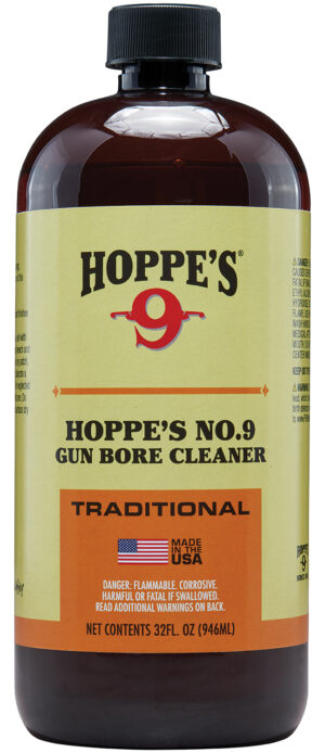 Hoppe's 932 No. 9 Bore Cleaner Removes Carbon Powder & Lead Fouling Child Proof Cap 1 Quart (32 oz.) Bottle