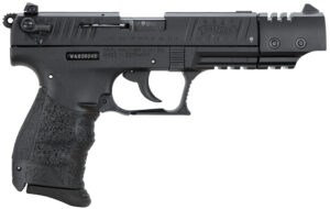 Walther Arms 5120334 P22 Target *CA Compliant 22 LR Caliber with 5" Barrel, 10+1 Capacity, Black Finish Picatinny Rail Frame, Serrated Matte Black Tenifer Steel Slide & Interchangeable Backstrap Grip