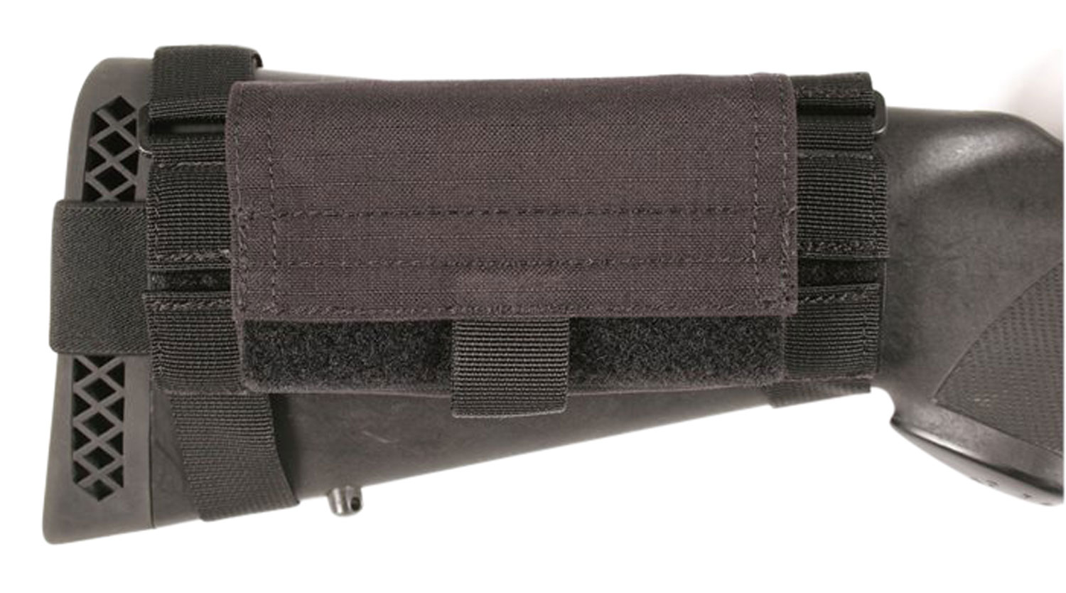 Blackhawk 52BS02BK Buttstock Shell Pouch Black Nylon 5rd Shotgun Ambidextrous