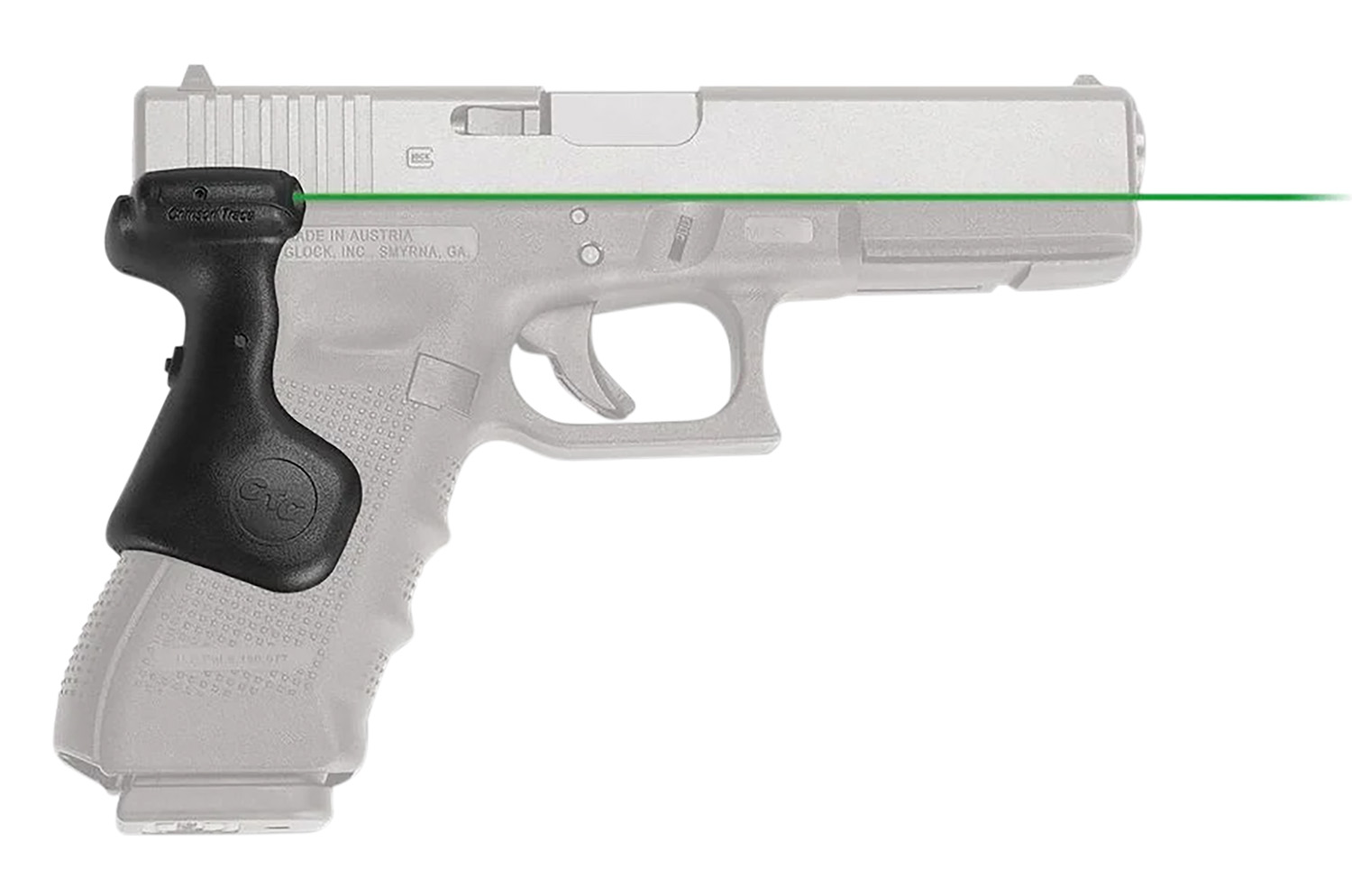 Crimson Trace 0167301 Lasergrips Compatible w/ Glock Gen3/4/5 Full Size, Green Laser Black Polymer