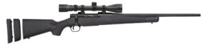 Mossberg 27840 Patriot Super Bantam 243 Win Caliber with 5+1 Capacity, 20" Fluted Barrel, Matte Blued Metal Finish & Black Synthetic Stock Right Hand (Youth) Include 3-9x40mm Scope