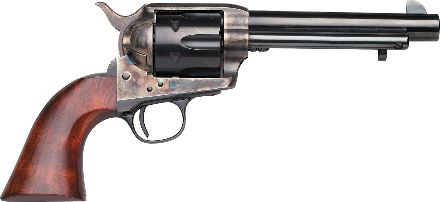 Taylors & Company 550903 1873 Cattleman Uberti Large 357 Mag/38 Special 6 Shot 5.50" Blued Steel Barrel & Cylinder, Color Case Hardened Steel Frame, Walnut Navy Style Grip, Exposed Hammer