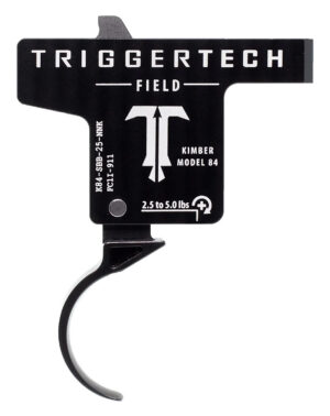TriggerTech K84SBB25NNK Field Single-Stage Curved Trigger with 2.50-5 lbs Draw Weight & Black PVD Finish for Kimber M84
